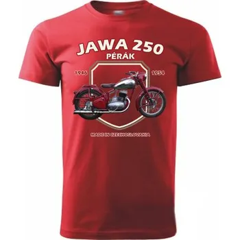 Pánské tričko STRIKER Tričko Jawa 250 pérák new Barva: Červená, Velikost: XXL