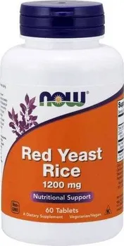 Přírodní produkt Now Foods Červená fermentovaná rýže 1200 mg 60 tbl.