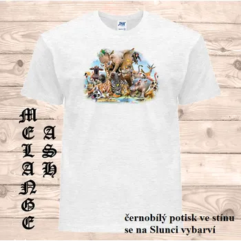 Dívčí tričko detske-tricko_uv_potisk_africka_zviratka Barva: Heather grey - vřesově šedá, velikost: 104