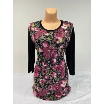 Dámská tunika Halenka tmavší vzor AKINA, Barva Vínová, Velikost 40 - na zakázku, Materiál 96% Viskoza 4% Lycra