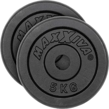 MAXXIVA Sada závaží na činky 2 x 5 kg, litina, černá