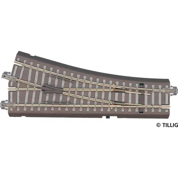 Modelová železnice Tillig Výhybka s podložím pravá BWre TT - Tillig 83816