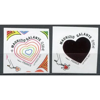 Poštovní známka Post France (2011) MiNr. 5023 - 5024 ** - Francie - Valentýn samolepka