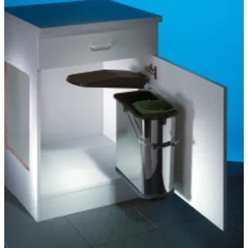 Odpadkový koš Vario 4 plus, Otočný odpadkový koš na dvířka, nerezová ocel