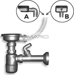 Novaservis Sifon dřezový s nerezovou mřížkou 115 mm s přepadem a přípojkou, odpad 40 mm, NSP89