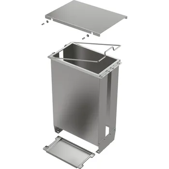 Odpadkový koš Cox® Giallo, odpadkový koš pro stávající výsuvy, stříbrná