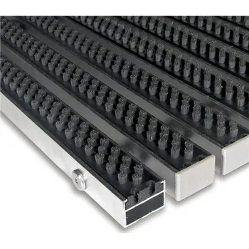 Rohožka Šedá hliníková čistící kartáčová venkovní rohož Alu Super - 60x90x2,2cm 80001270