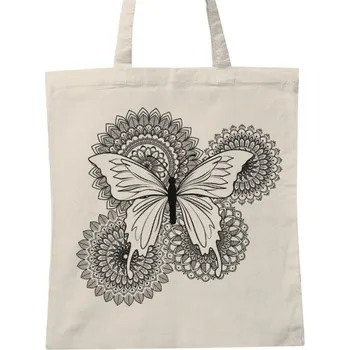Nákupní taška Nákupní taška unisex s potiskem Taška s motivem mandaly a motýla
