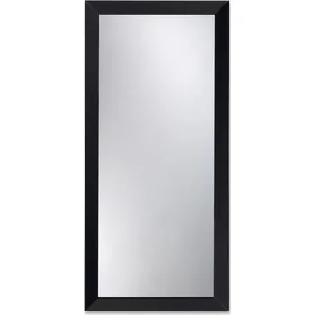 Zrcadlo Zrcadlo na zeď do pokoje ložnice dekorativní UNO ANTRACIT 150 x 70 cm s lištami matelac v odstínu černá antracit se strmou fazetou 411-132