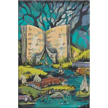 Malování podle čísel - V knihách - 40x60 cm, bez dřevěného rámu - CZ výroba