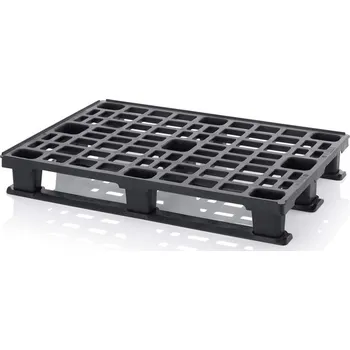paleta Lehká plastová paleta 1200 x 800 mm, černá, na ližinách