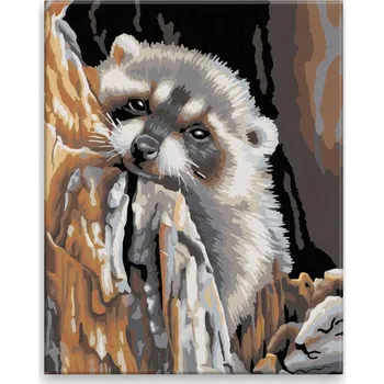 Malování podle čísel - Lenošný mýval - 40x50 cm, bez dřevěného rámu - CZ výroba