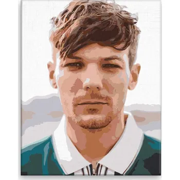 Malování podle čísel - Louis Tomlinson 02 - 40x50 cm, bez dřevěného rámu - CZ výroba