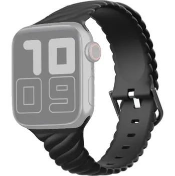 Řemínek na hodinky Propletený silikonový řemínek pro Apple Watch 42mm / 41mm / 40mm / 38mm - černý