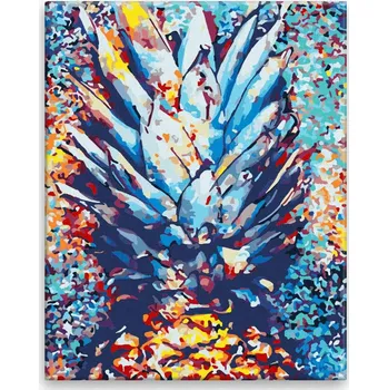 Malování podle čísel - Ananas - 40x50 cm, bez dřevěného rámu - CZ výroba