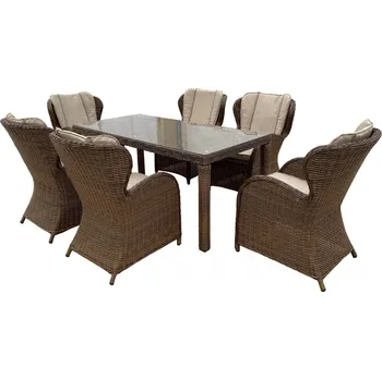 Zahradní sestava Zahradní sezení z umělého ratanu - hnědé - KATE