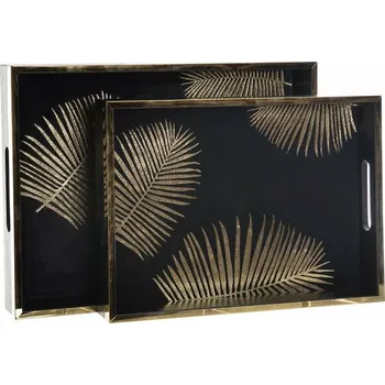 Servírovací tác 36x26 cm - sametový černozlatý