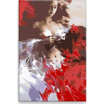 Dětské zboží Malování podle čísel - Červenobílá krása - 40x60 cm, bez dřevěného rámu - CZ výroba