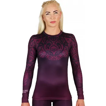 Rashguard Funkční tričko Ground Game rashguard MANDALA - dlouhý rukáv - PURPUROVÉ Velikost: L