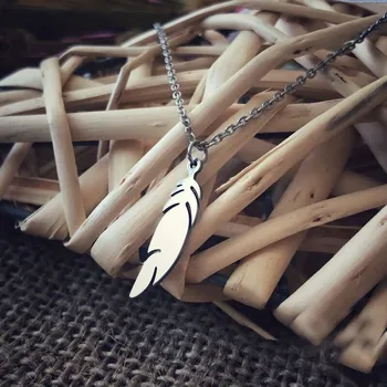 Řetízek Řetízek z chirurgické oceli s pírkem