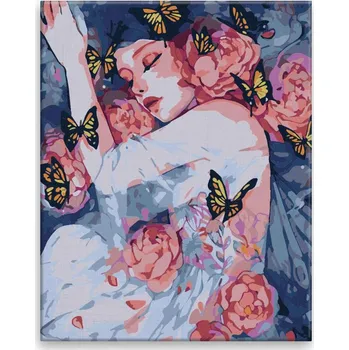 Dětské zboží Malování podle čísel - Spící víla - 40x50 cm, bez dřevěného rámu - CZ výroba