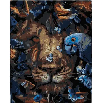 Malování podle čísel - Král jungle - 40x50 cm, bez dřevěného rámu - CZ výroba