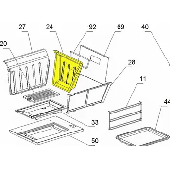 Krbová kamna NORDICA Litinová vyzdívka topeniště zadní, pro kamna Sovrana