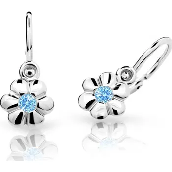 Náušnice Cutie Jewellery Dětské náušnice z bílého zlata C1736B-Světle modrá