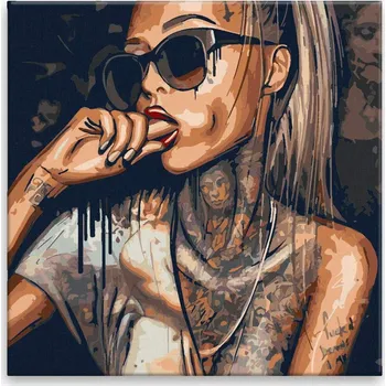 Malování podle čísel - Tattoo 03 - 40x40 cm, bez dřevěného rámu - CZ výroba