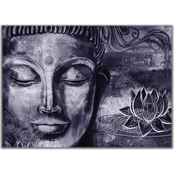 Malvis ® Abstraktní obraz fialový Buddha Velikost (šířka x výška): obdélník - 90x60 cm