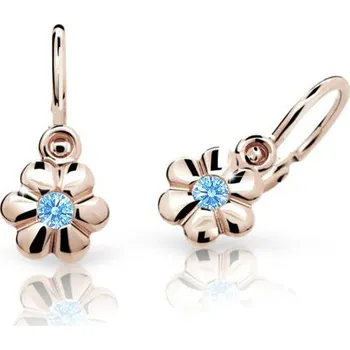 Náušnice Cutie Jewellery Zlaté dětské náušnice C1736R-Světle modrá