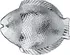 Talíř VETRO-PLUS Talíř skleněný Ryba 26 x 21 cm