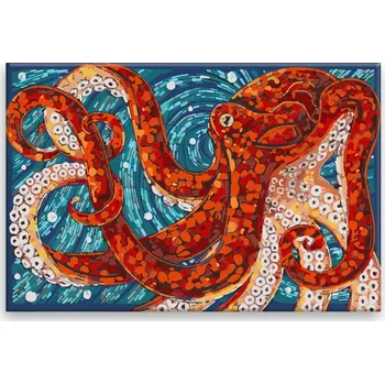 Dětské zboží Malování podle čísel - Chobotnice v mozaice - 60x40 cm, bez dřevěného rámu - CZ výroba