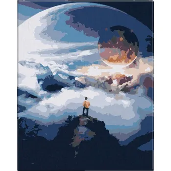 Dětské zboží Malování podle čísel - Svět na dlani - 40x50 cm, bez dřevěného rámu - CZ výroba