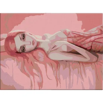 Hračka Malování podle čísel - Růžová krása - 40x30 cm, plátno vypnuté na rám - CZ výroba