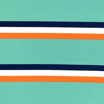 Úplet 21938, zeleno-oranžovo-modré pruhy, š.150