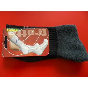 Pánské ponožky FROTE SPORT-pánské froté ponožky SAWA tmavě šedá s modrou 41-42 (27-28)