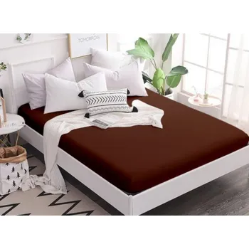 Prostěradlo Napínací prostěradlo na matraci 140x200 cm, jersey, hnědá