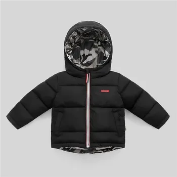 Dívčí oblečení Chlapecká oboustranná zimní bunda maskáč Barva: Černá, V E L I K O S T: 140
