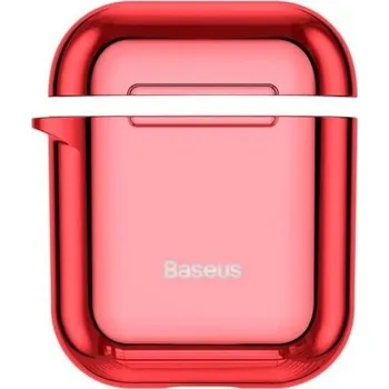 Pouzdro na mobilní telefon Baseus lesklý obal s úchytem pro AirPods 1 / 2 - červený