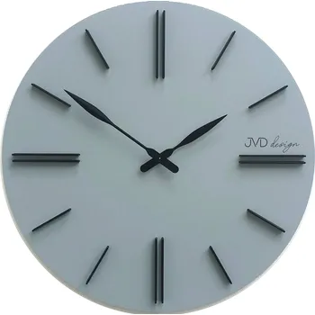 Hodiny JVD Designové minimalistické šedivé dřevěné hodiny JVD HC38.1 (hodiny o průměru 500mm)