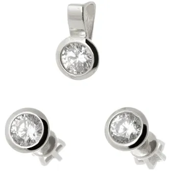 Souprava šperků Souprava náušnic a přívěšku z bílého zlata se zirkony ZLSS19F + DÁREK ZDARMA