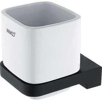 Nástěnný držák na zubní kartáčky keramický, černý kov NIMCO MAYA černá MAC 29058K-90 Nimco