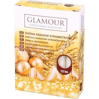 Svíčka Svíčka vánoční stromečková metalická 12ks 100x12mm