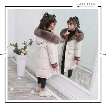 Dívčí oblečení Dívčí zimní péřový kabát (parka) Barva: Béžová, V E L I K O S T: 8T-9T