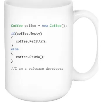 Hrnek velký s potiskem Hrneček pro programátora
