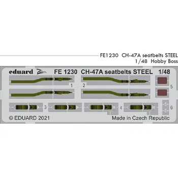 Plastikový model Eduard 1/48 CH-47A seatbelts STEEL (HOBBY BOSS)