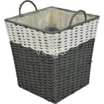 Úložný box Vingo Šedý koš z provázku s uchy - 30 x 24 cm