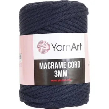 Příze YarnArt Příze Macrame Cord 784, 3 mm - tmavá modrá