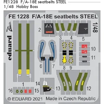 Plastikový model Eduard 1/48 F/A-18E seatbelts STEEL (HOBBY BOSS)